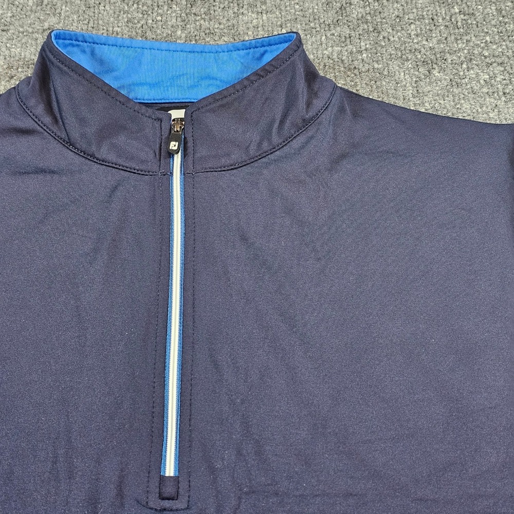 FootJoy Mens M Navy Blue Golf Vest Quarter Zip Performance Athletic 1454755
